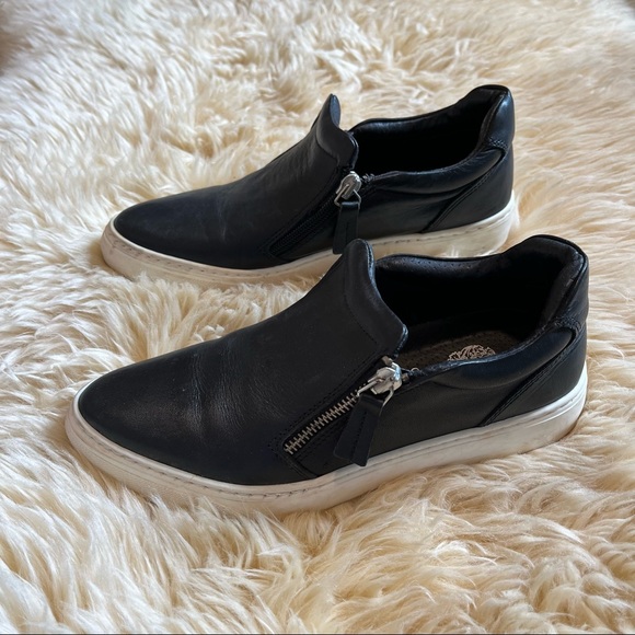 Vince Camuto Leather Zipper Sneakers - Picture 4 of 6